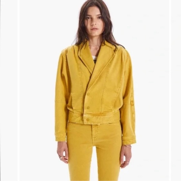 MOTHER Jackets & Blazers - MOTHER Denim The Big Time Jean Jacket in Mineral Yellow oversized cropped